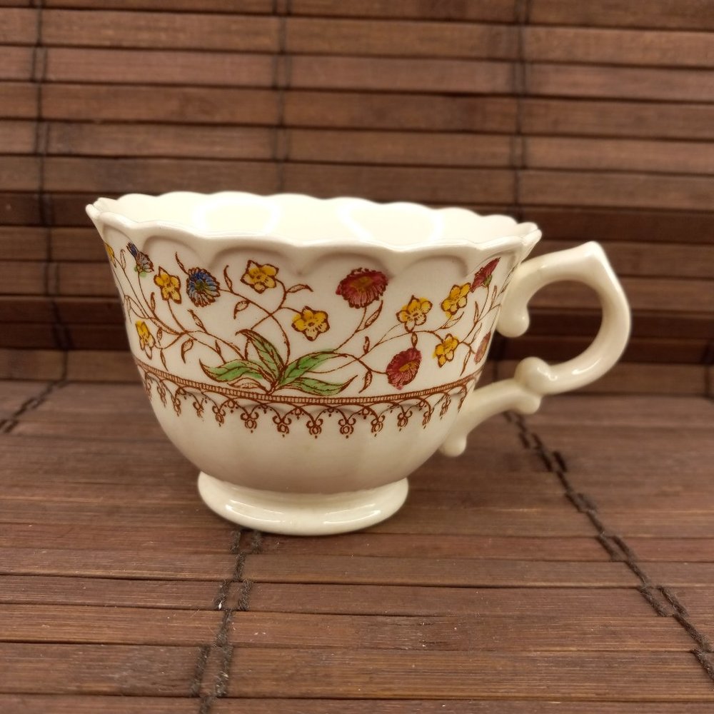 Vintage Vernon Kilns Desert Bloom Footed Tea Cup Coffee Cup